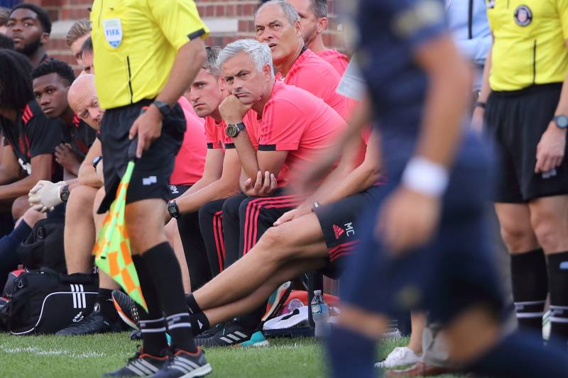 ANN ARBOR, MI - JULY 28: Jose Mourinho the head coach / manager of Manchester United during the International Champions Cup 2018 match between Manchester Untied and Liverpool at Michigan Stadium on July 28, 2018 in Ann Arbor, Michigan. (Photo by Matthew A