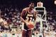 LOS ANGELES, CA - 1984: Magic Johnson #32 of the Los Angeles Lakers handles the ball against the Boston Celtics during the 1984 NBA Finals circa June 1984 at The Boston Garden in Boston Massachusetts. NOTE TO USER: User expressly acknowledges and agrees