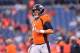 DENVER, CO - AUGUST 11: Quarterback Case Keenum #4 of the Denver Broncos runs he warms up before an NFL preseason game at Broncos Stadium at Mile High on August 11, 2018 in Denver, Colorado. (Photo by Dustin Bradford/Getty Images)