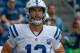 SEATTLE, WA - AUGUST 09: Quarterback Andrew Luck #12 of the Indianapolis Colts runs onto the field prior to the game against the Seattle Seahawks at CenturyLink Field on August 9, 2018 in Seattle, Washington. (Photo by Otto Greule Jr/Getty Images)