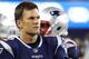 FOXBOROUGH, MA - AUGUST 9 : Tom Brady #12 of the New England Patriots looks on during the preseason game between the New England Patriots and the Washington Redskins at Gillette Stadium on August 9, 2018 in Foxborough, Massachusetts. (Photo by Maddie Meye