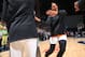 MINNEAPOLIS, MN - JULY 28: Liz Cambage #8 of Team Parker high-fives teammates before the Verizon WNBA All-Star Game 2018 on July 28, 2018 at the Target Center in Minneapolis, Minnesota. NOTE TO USER: User expressly acknowledges and agrees that, by downlo