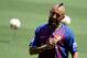 TOPSHOT - Barcelona's new player Chilean midfielder Arturo Vidal poses during his official presentation at the Camp Nou stadium in Barcelona on August 6, 2018. (Photo by Josep LAGO / AFP) (Photo credit should read JOSEP LAGO/AFP/Getty Images)