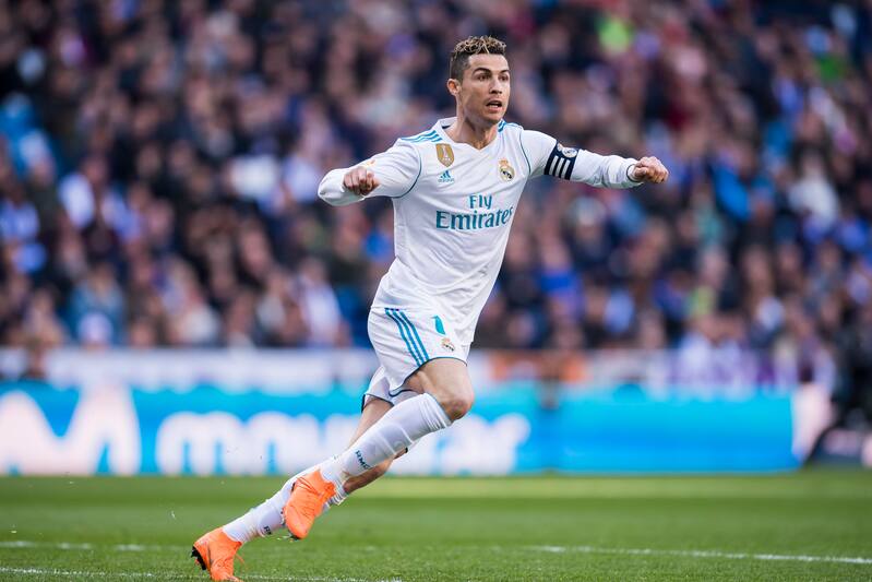 MADRID, SPAIN, FEBRUARY 24: Cristiano Ronaldo of Real Madrid in action during the La Liga 2017-18 match between Real Madrid and Deportivo Alaves at Santiago Bernabeu Stadium on February 24 2018 in Madrid, Spain. (Photo by Power Sport Images/Getty Images)