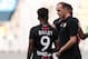 coach Heiko Herrlich of Bayer 04 Leverkusen give instructions to Leon Bailey of Bayer 04 Leverkusen during the Pre-season Friendly match between Fortuna Sittard and Bayer Leverkusen at the Fortuna Sittard Stadium on July 28, 2018 in Sittard, The Netherlan