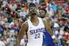 LAS VEAGS, NV - JULY 9: Deandre Ayton #22 of the Phoenix Suns boxes out against Mohamed Bamba #5 of the Orlando Magic during the 2018 Las Vegas Summer League on July 9, 2018 at the Thomas & Mack Center in Las Vegas, Nevada. NOTE TO USER: User expressly ac