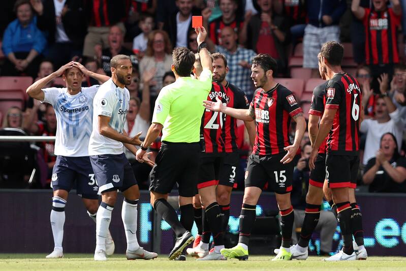 Richarlison was sent off for Everton on Saturday.