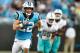 CHARLOTTE, NC - AUGUST 17: Christian McCaffrey #22 of the Carolina Panthers during the game against the Miami Dolphins at Bank of America Stadium on August 17, 2018 in Charlotte, North Carolina. (Photo by Grant Halverson/Getty Images)