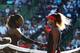 Serena Williams congratulates Osaka after losing to her in straight sets in Miami.