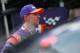 BRISTOL, TN - AUGUST 17: Denny Hamlin, driver of the #11 FedEx Freight Toyota, stands by his car during practice for the Monster Energy NASCAR Cup Series Bass Pro Shops NRA Night Race at Bristol Motor Speedway on August 17, 2018 in Bristol, Tennessee. (