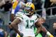 CHARLOTTE, NC - DECEMBER 17: Davante Adams #17 of the Green Bay Packers reacts after scoring a touchdown against the Carolina Panthers in the first quarter during their game at Bank of America Stadium on December 17, 2017 in Charlotte, North Carolina. (