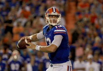 GAINESVILLE, FL - SEPTEMBER 01:  Feleipe Franks #13 of the Florida Gators attempts a pass during the game against the Charleston Southern Buccaneers at Ben Hill Griffin Stadium on September 1, 2018 in Gainesville, Florida.  (Photo by Sam Greenwood/Getty I