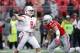COLUMBUS, OH - SEPTEMBER 08: Artur Sitkowski #8 of the Rutgers Scarlet Knights throws a pass while under pressure from Nick Bosa #97 of the Ohio State Buckeyes in the first quarter of the game at Ohio Stadium on September 8, 2018 in Columbus, Ohio. (Photo