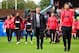 BURNLEY, ENGLAND - SEPTEMBER 02: Manager of Manchester United Jose Mourinho and his team walk on the pitch before the Premier League match between Burnley FC and Manchester United at Turf Moor on September 2, 2018 in Burnley, United Kingdom. (Photo by Ch