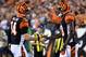 Cincinnati Bengals quarterback Andy Dalton (left) and wide receiver A.J. Green (right)