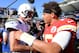 CARSON, CA - SEPTEMBER 09: Patrick Mahomes #15 of the Kansas City Chiefs and Philip Rivers #17 of the Los Angeles Chargers shake hands at the end of the game after a 38-28 Chiefs win at StubHub Center on September 9, 2018 in Carson, California. (Photo b
