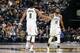 INDIANAPOLIS, IN - DECEMBER 23: Allen Crabbe #33 of the Brooklyn Nets celebrates with Spencer Dinwiddie #8 against the Indiana Pacers during the second half at Bankers Life Fieldhouse on December 23, 2017 in Indianapolis, Indiana. NOTE TO USER: User expr