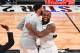 LOS ANGELES, CA - FEBRUARY 18: LeBron James #23 of Team LeBron chest bumps Anthony Davis #23 after winning against Team Curry during the NBA All-Star Game as a part of 2018 NBA All-Star Weekend at STAPLES Center on February 18, 2018 in Los Angeles, Calif