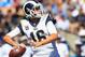 LOS ANGELES, CA - SEPTEMBER 23: Quarterback Jared Goff #16 of the Los Angeles Rams looks to pass during the second quarter of the game against the Los Angeles Chargers at Los Angeles Memorial Coliseum on September 23, 2018 in Los Angeles, California. (P