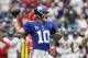 HOUSTON, TX - SEPTEMBER 23: Eli Manning #10 of the New York Giants sets up to throw in the second quarter against the Houston Texansat NRG Stadium on September 23, 2018 in Houston, Texas. (Photo by Tim Warner/Getty Images)