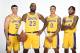 From left to right: Lonzo Ball, LeBron James, Kyle Kuzma, Brandon Ingram.
