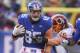 EAST RUTHERFORD, NJ - DECEMBER 31: Rhett Ellison #85 of the New York Giants runs with the ball during the second half at MetLife Stadium on December 31, 2017 in East Rutherford, New Jersey. The Giants defeated the Redskins 18-10. (Photo by Ed Mulholland/