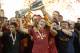 Milano, 19 august 2007. Francesco Totti of AS Roma (C) celebrates with the trophy at the end of the 'Italy Super Cup' match played between Inter and Roma at 'Giuseppe Meazza' stadium in Milano.