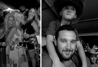 Pictured from the Route 91 Harvest Festival last October are Jori Jellison (far left) and Darci Wallace (third from left), along with Bubba Derby carrying Kaison on his shoulders.