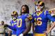 LOS ANGELES, CA - SEPTEMBER 27: Todd Gurley # 30 and Los Angeles Rangers quarterback Jared Goff # 16 enter the stadium through the tunnel of their match against the Minnesota Vikings at the Los Angeles Coliseum on 27 September 201