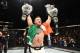 NEW YORK, NY - NOVEMBER 12: UFC lightweight and featherweight champion Conor McGregor of Ireland celebrates after defeating Eddie Alvarez in their UFC lightweight championship fight during the UFC 205 event at Madison Square Garden on November 12, 2016 i