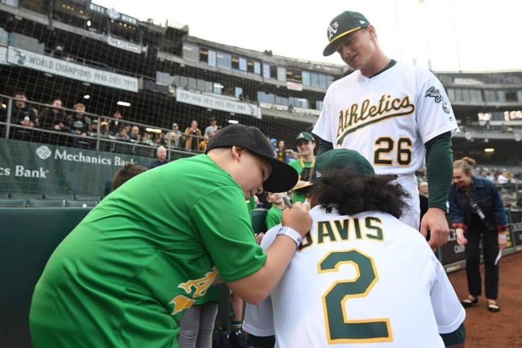 SEE IT: A's Khris Davis gets Make-A-Wish child to sign jersey