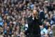 Manchester City's Spanish manager Pep Guardiola reacts during the English Premier League football match between Manchester City and Brighton and Hove Albion at the Etihad Stadium in Manchester, north west England, on September 29, 2018. (Photo by Paul ELL
