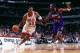 CHICAGO, IL - NOVEMBER 7: Scottie Pippen #33 of the Chicago Bulls handles the ball against the Toronto Raptors on November 7, 1995 at the United Center in Chicago, Illinois. NOTE TO USER: User expressly acknowledges and agrees that, by downloading and/or
