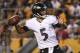 PITTSBURGH, PA - SEPTEMBER 30: Joe Flacco #5 of the Baltimore Ravens drops back to pass in the first half during the game against the Pittsburgh Steelers at Heinz Field on September 30, 2018 in Pittsburgh, Pennsylvania. (Photo by Justin Berl/Getty Images)