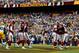 LANDOVER, MD - SEPTEMBER 23: Adrian Peterson #26 of the Washington Redskins celebrates with teammates after a first quarter touchdown against the Green Bay Packers at FedExField on September 23, 2018 in Landover, Maryland. (Photo by Todd Olszewski/Getty I