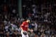 BOSTON, MA - OCTOBER 6: David Price #24 of the Boston Red Sox reacts after allowing a solo home run to Gary Sanchez #24 of the New York Yankees during the second inning of game two of the American League Division Series against the New York Yankees on Oct