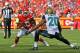KANSAS CITY, MO - NOVEMBER 06: Wide receiver Tyreek Hill #10 of the Kansas City Chiefs runs up field against defensive back Jalen Ramsey #20 of the Jacksonville Jaguars during the first half on November 6, 2016 at Arrowhead Stadium in Kansas City, Missou