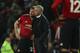 MANCHESTER, ENGLAND - AUGUST 27: Luke Shaw of Manchester United and Manchester United Manager \ Head Coach Jose Mourinho at full time during the Premier League match between Manchester United and Tottenham Hotspur at Old Trafford on August 27, 2018 in Man