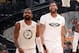 LOS ANGELES, CA - FEBRUARY 18: Anthony Davis #23, and Kyrie Irving #11 of Team LeBron looks on against Team Stephen during the NBA All-Star Game as a part of 2018 NBA All-Star Weekend at STAPLES Center on February 18, 2018 in Los Angeles, California. NOT