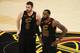 CLEVELAND, OH - MAY 19: Kevin Love #0 and LeBron James #23 of the Cleveland Cavaliers look on in the first half against the Boston Celtics during Game Three of the 2018 NBA Eastern Conference Finals at Quicken Loans Arena on May 19, 2018 in Cleveland, Oh