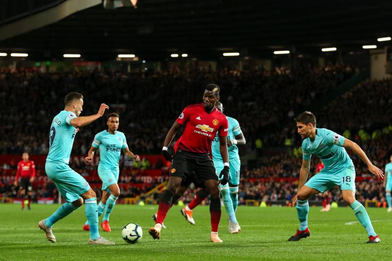 MANCHESTER, ENGLAND - OCTOBER 06: Paul Pogba of Manchester United during the Premier League match between Manchester United and Newcastle United at Old Trafford on October 6, 2018 in Manchester, United Kingdom. (Photo by Robbie Jay Barratt - AMA/Getty Ima