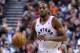 TORONTO, ON - OCTOBER 19: Kawhi Leonard #2 of the Toronto Raptors dribbles the ball during the second half of an NBA game against the Boston Celtics at Scotiabank Arena on October 19, 2018 in Toronto, Canada. NOTE TO USER: User expressly acknowledges an