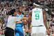 BOSTON - NOVEMBER 1: Rajon Rondo #9 of Boston Celtics talks to Chris Paul #3 of the New Orleans Hornets on November 1, 2009 at the TD Garden in Boston, Massachusetts. NOTE TO USER: User expressly acknowledges and agrees that, by downloading and or using