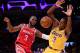 LOS ANGELES, CA - OCTOBER 20: Chris Paul #3 of the Houston Rockets reacts to a foul from Rajon Rondo #9 of the Los Angeles Lakers during the second quarter at Staples Center on October 20, 2018 in Los Angeles, California. (Photo by Harry How/Getty Image