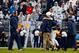 STATE COLLEGE, PA - OCTOBER 27: Trace McSorley #9 of the Penn State Nittany Lions is helped off the field by medical staff as head coach James Franklin looks on against the Iowa Hawkeyes on October 27, 2018 at Beaver Stadium in State College, Pennsylvani