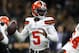 NEW ORLEANS, LA - SEPTEMBER 16: Tyrod Taylor #5 of the Cleveland Browns throws the ball during a game against the New Orleans Saints at the Mercedes-Benz Superdome on September 16, 2018 in New Orleans, Louisiana. (Photo by Jonathan Bachman/Getty Images)