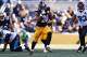PITTSBURGH, PA - JANUARY 14: Le'Veon Bell #26 of the Pittsburgh Steelers runs with the ball against the Jacksonville Jaguars during the first half of the AFC Divisional Playoff game at Heinz Field on January 14, 2018 in Pittsburgh, Pennsylvania. (Photo