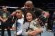 NEW YORK, NY - NOVEMBER 03: Daniel Cormier celebrates with his children after his bid win over Derrick Lewis in their UFC heavyweight title fight at the UFC 230 event inside Madison Square Garden on November 3, 2018 in New York, New York