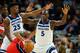MINNEAPOLIS, MN - NOVEMBER 28: Jimmy Butler #23 and Gorgui Dieng #5 of the Minnesota Timberwolves defend against Bradley Beal #3 of the Washington Wizards during the game on November 28, 2017 at the Target Center in Minneapolis, Minnesota. NOTE TO USER: U