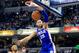 INDIANAPOLIS, IN - NOVEMBER 07: Ben Simmons #25 of the Philadelphia 76ers goes up to dunk the ball against the Indiana Pacers at Bankers Life Fieldhouse on November 7, 2018 in Indianapolis, Indiana. NOTE TO USER: User expressly acknowledges and agrees